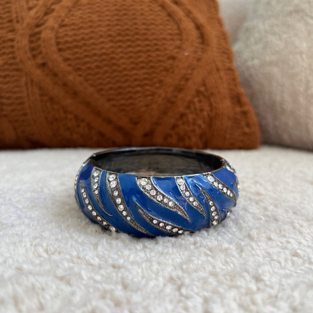 Blue and Silver Women's Bangle Bracelet